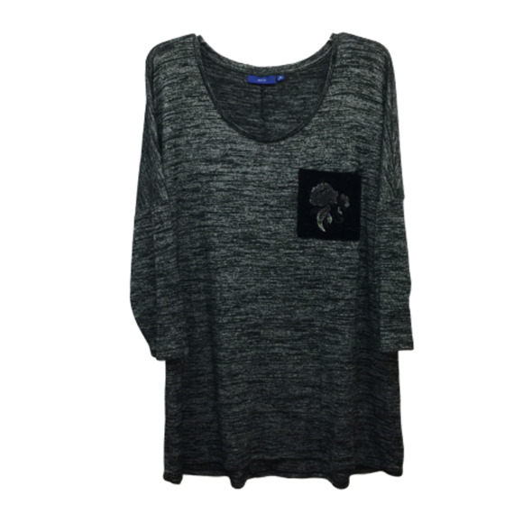 Apt. 9 Tops - Apt 9 Gray Heather / Marl Tunic Top XL